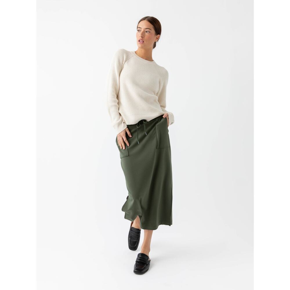 Women's Brushed‎ Bamboo
Patch Pocket Midi Skirt green xs